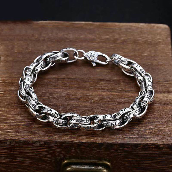 Buddha Stones Tibetan Om Mani Padme Hum Carved Amulet Creativity Bracelet - image 1