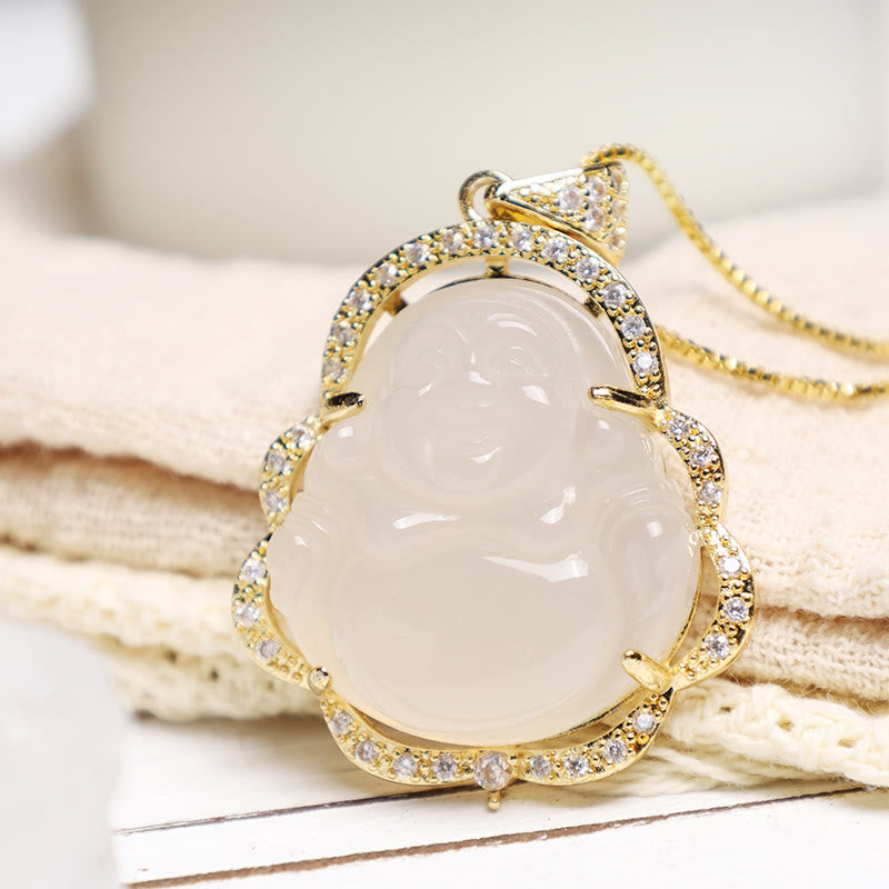 Buddha Stones Good Luck Laughing Buddha Necklace - image 22