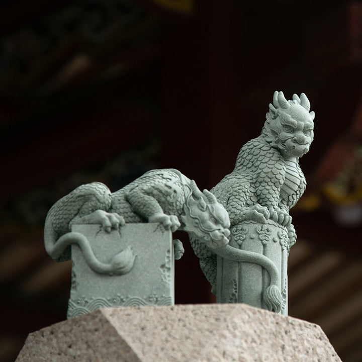 Buddha Stones Feng Shui Standing Sitting Dragon Success Luck Home Decoration - image 0