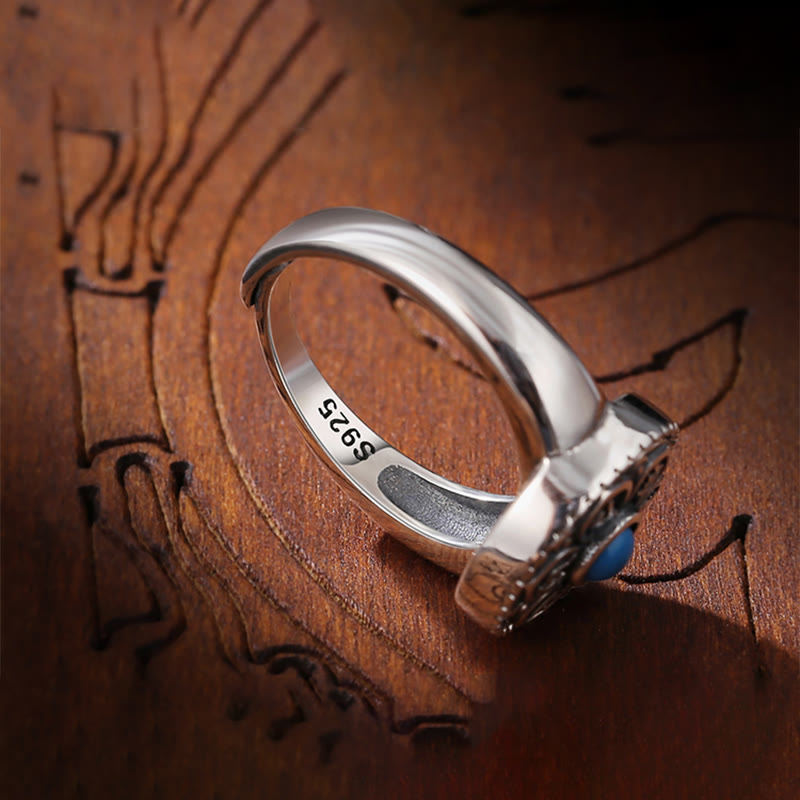 Buddha Stones Tibetan Om Mani Padme Hum Peace Rotatable Ring - image 12