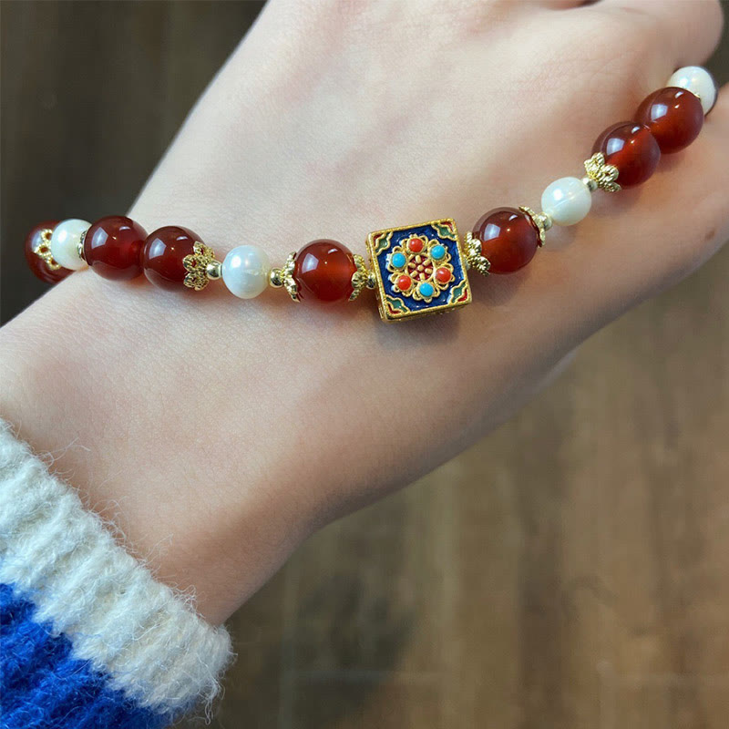 Buddha Stones Red Agate Pearl Confidence Self-acceptance Bracelet - image 10