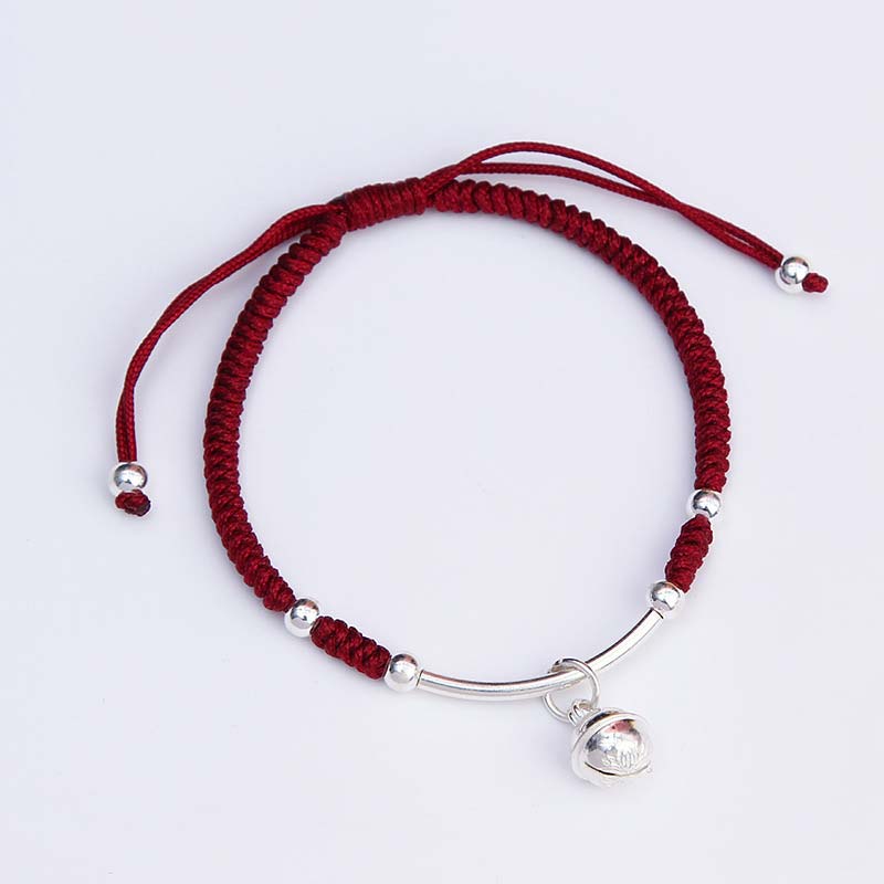 Buddha Stones FengShui Lucky Red String Bell Bracelet - image 5