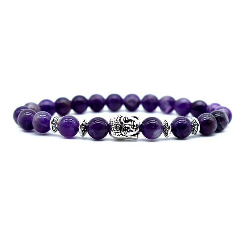 Buddha Stones Amethyst Love Healing Bracelet - Amethyst - image 0