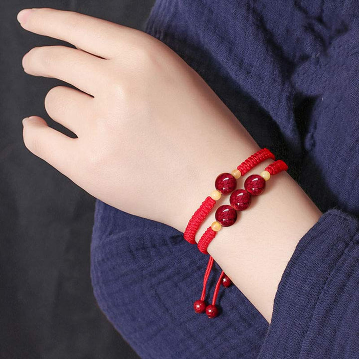 Buddha Stones Cinnabar Blessing Red String Bracelet For Kids - image 2