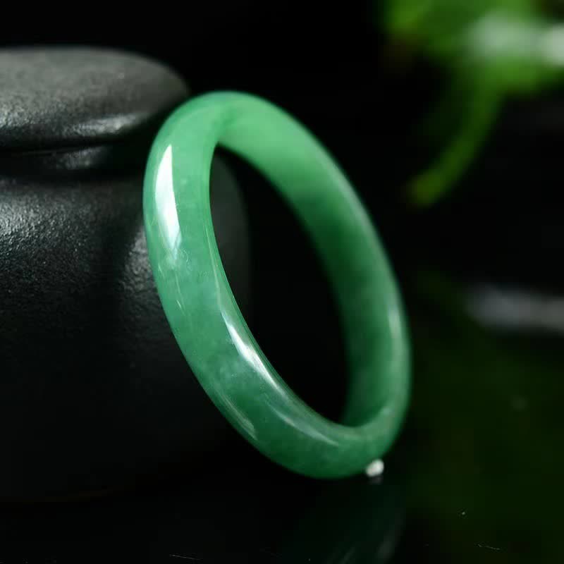 Buddha Stones Quartzite Jade Healing Abundance Protection Bracelet Bangle - 61mm - image 0