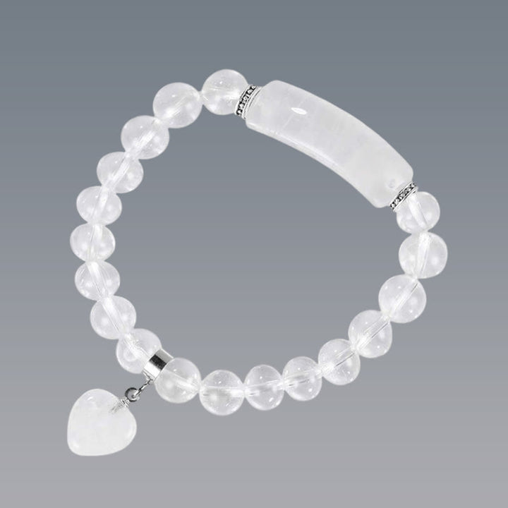 Buddha Stones Natural Quartz Love Heart Healing Beads Bracelet - image 38