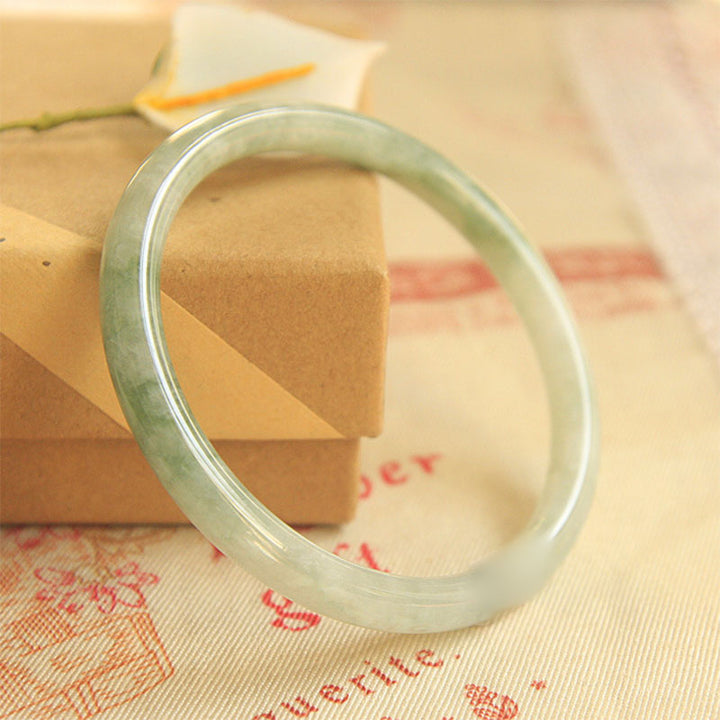 Buddha Stones Natural Jade Peace Healing Bangle Bracelet - 63-64mm - image 0