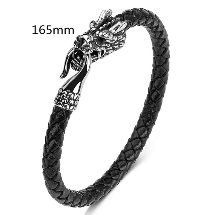 Buddha Stones Dragon Titanium Steel Protection Luck Bracelet - Black - 165mm - image 16