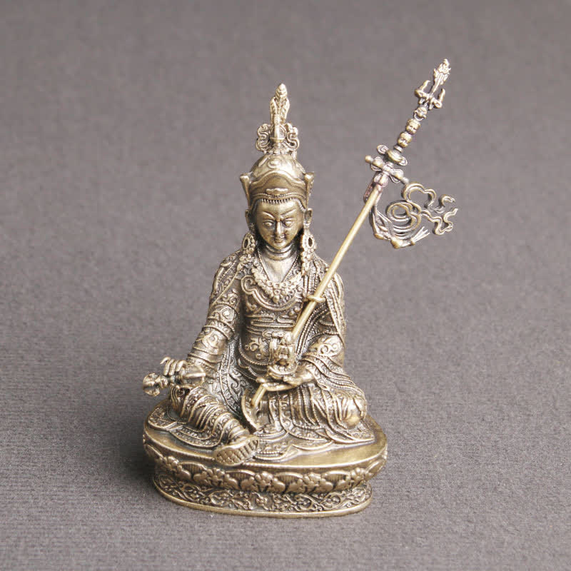 Buddha Stones Padmasambhava Buddha Figure Serenity Copper Statue Decoration Temple Ornament - image 3