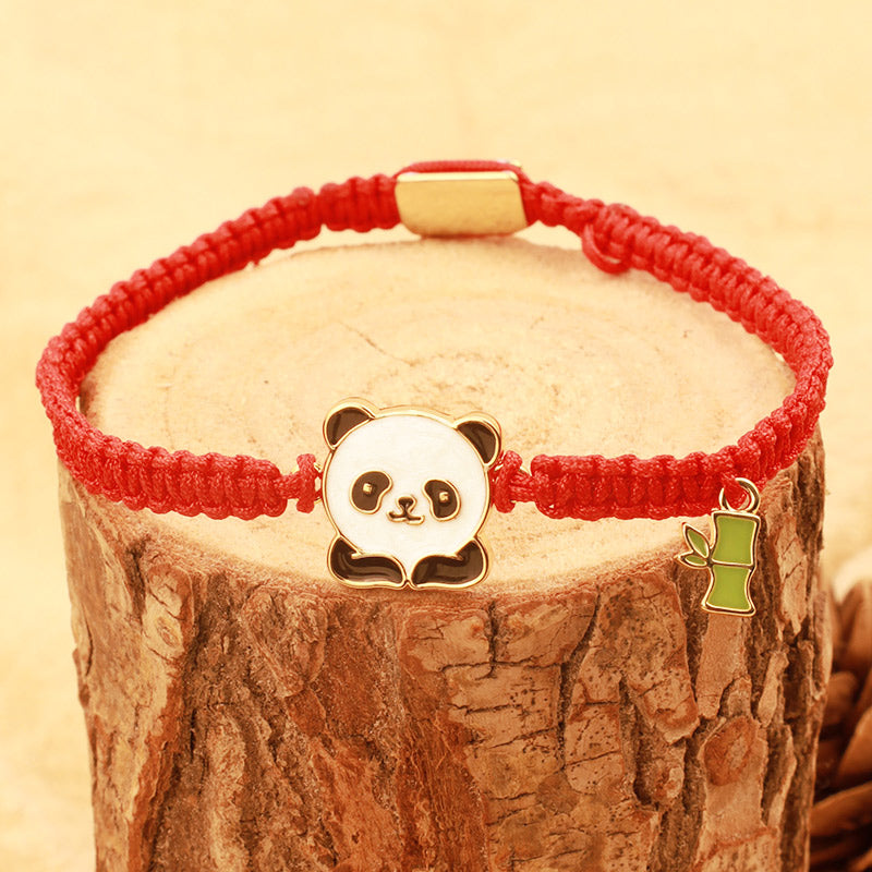 Buddha Stones Tibetan Handmade Panda Bamboo Lucky Red String Bracelet - image 3