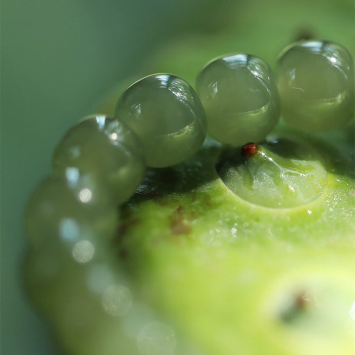 Buddha Stones Jade Lotus Abundance Adjustable Bracelet - image 11