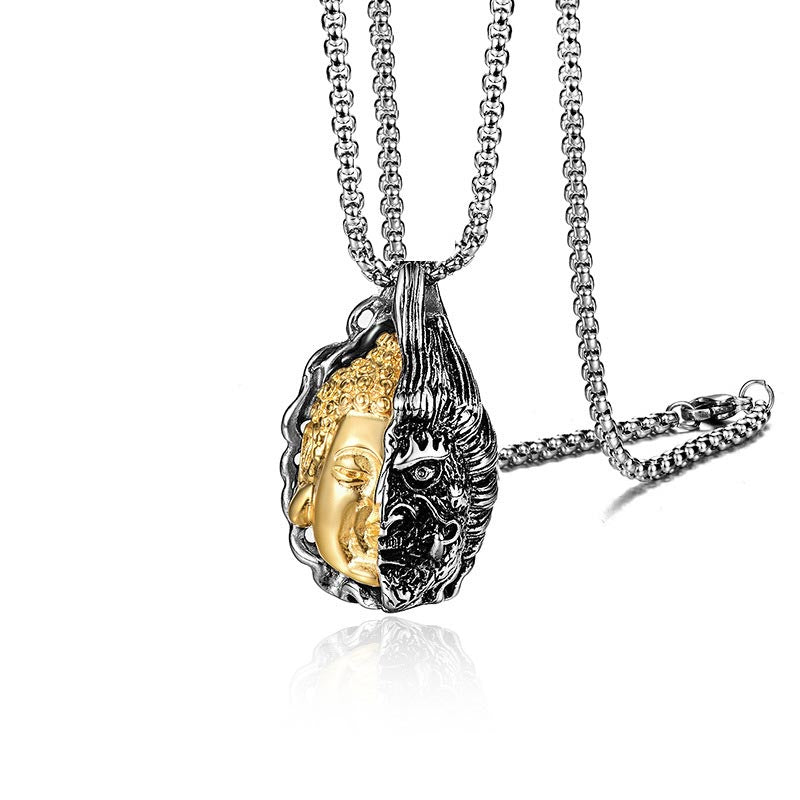 Buddha Stones Half Buddha Half Devil Powerful Necklace - image 2