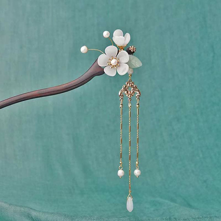 Buddha Stones Ebony Flower Protection Blessing Hairpin Decorations - Ebony (Protection ♥ Courage) - image 0