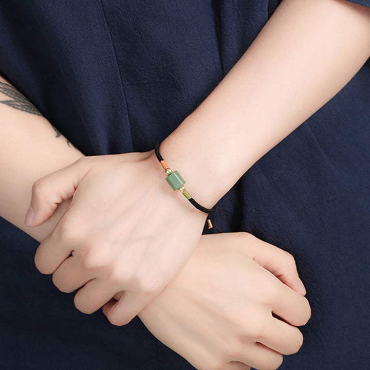 Buddha Stones Tibet Handmade Green Aventurine Red Stone Malachite Luck Protection Braided Rope Bracelet - image 10