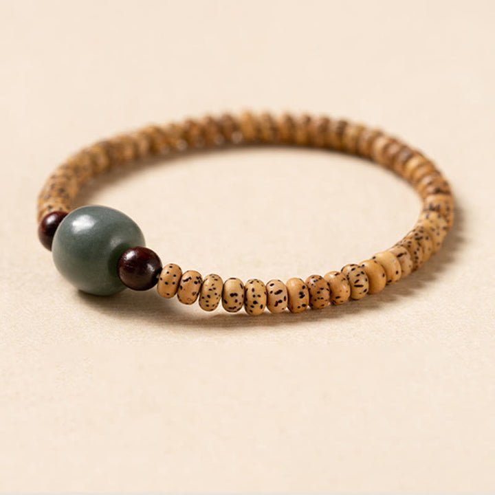 Buddha Stones Bodhi Seed Small Leaf Red Sandalwood Wisdom Bracelet - image 2