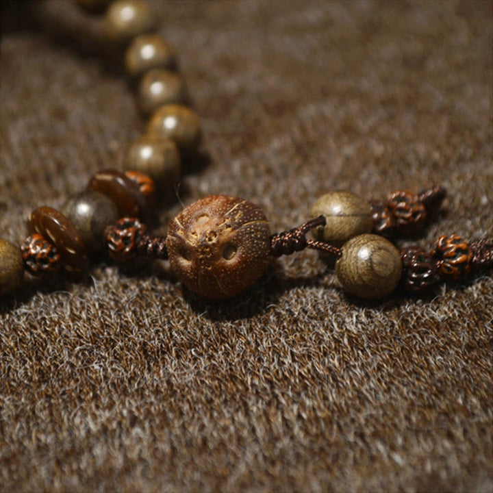 Buddha Stones Tibetan Sandalwood Protection Charm Mala Bracelet - image 4