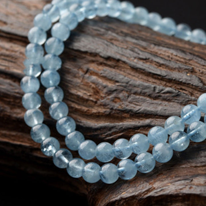 Buddha Stones Natural Aquamarine Peace Healing Bracelet - image 5