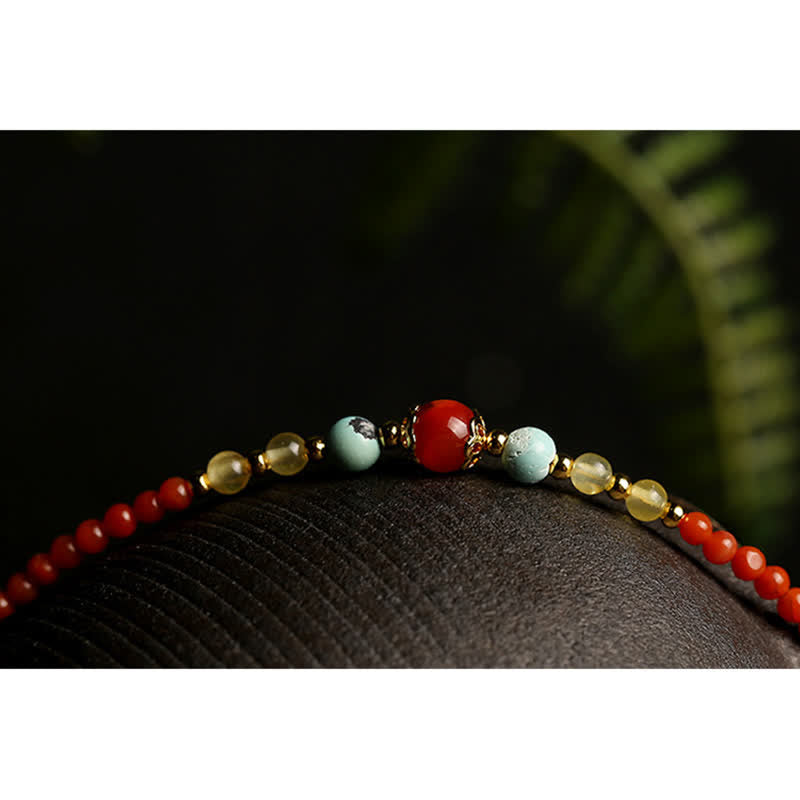 925 Sterling Silver Natural Red Agate Amber Peony Confidence Charm Necklace Pendant - image 5