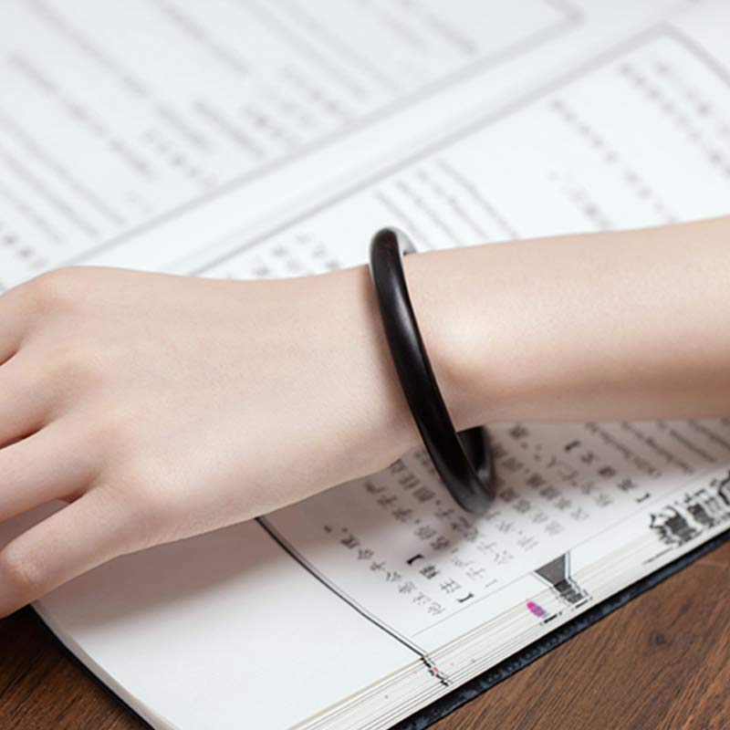 Buddha Stones Tibetan Small Leaf Red Sandalwood Ebony Green Sandalwood Protection Bracelet Bangle - image 16