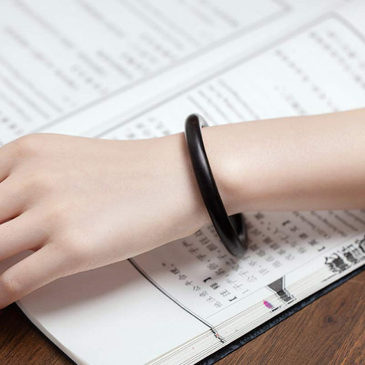 Buddha Stones Tibetan Small Leaf Red Sandalwood Ebony Green Sandalwood Protection Bracelet Bangle - image 16