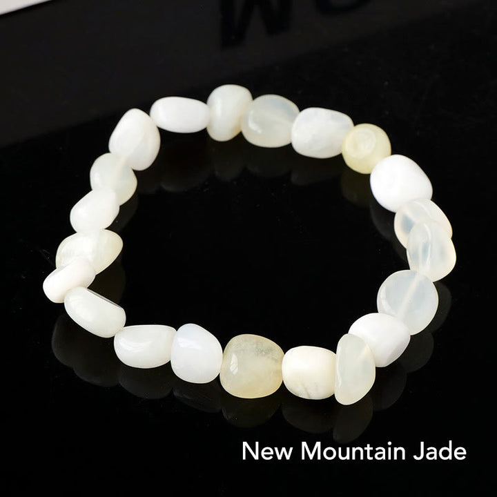 Natural Irregular Shape Crystal Stone Spiritual Awareness Bracelet - New Mountain Jade - image 50