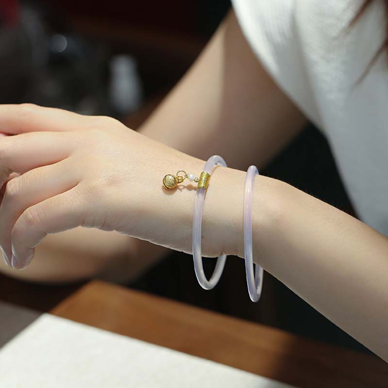 Buddha Stones Natural Cyan White Jade Success Bracelet - image 9