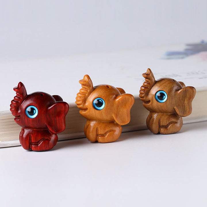 Buddha Stones Sandalwood Small Leaf Red Sandalwood Green Sandalwood Lucky Mini Elephant Carved Protection Decoration - image 33