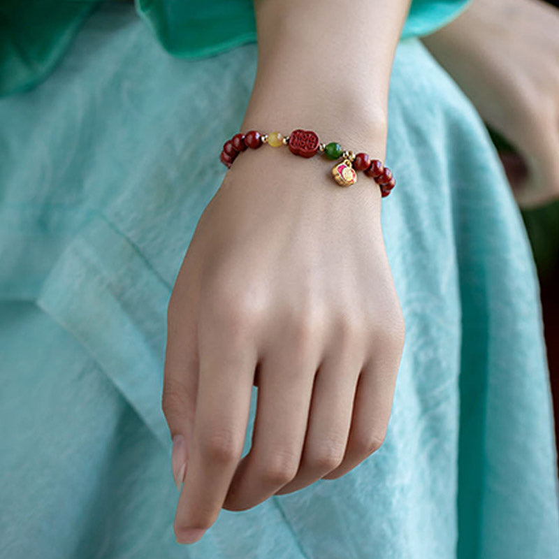 Buddha Stones Cinnabar Happiness Calm Bracelet - image 5