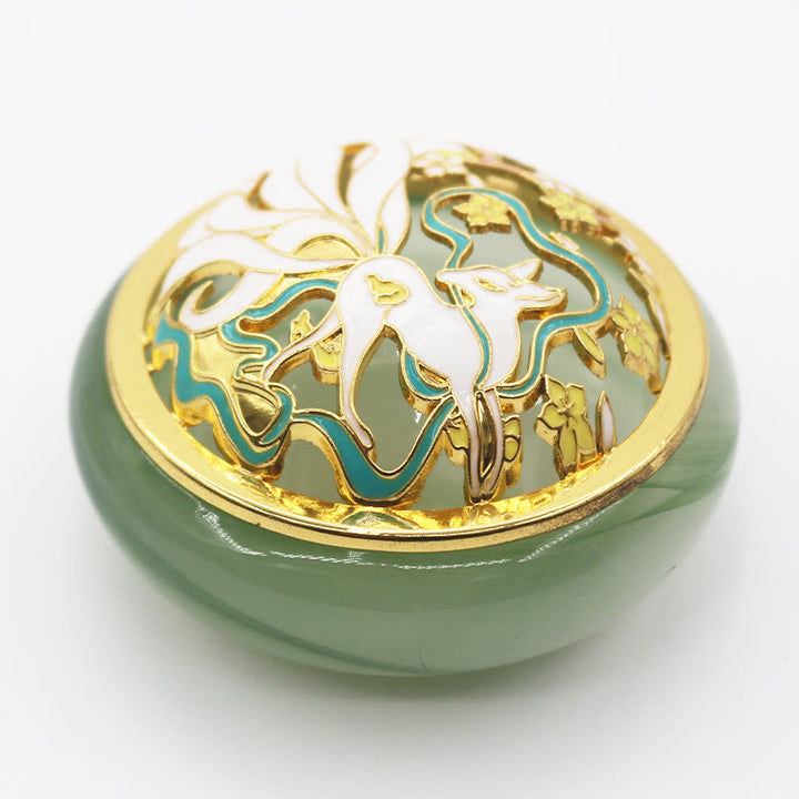 Buddha Stones Nine Tailed Fox Liuli Crystal Healing Meditation Incense Burner - image 14