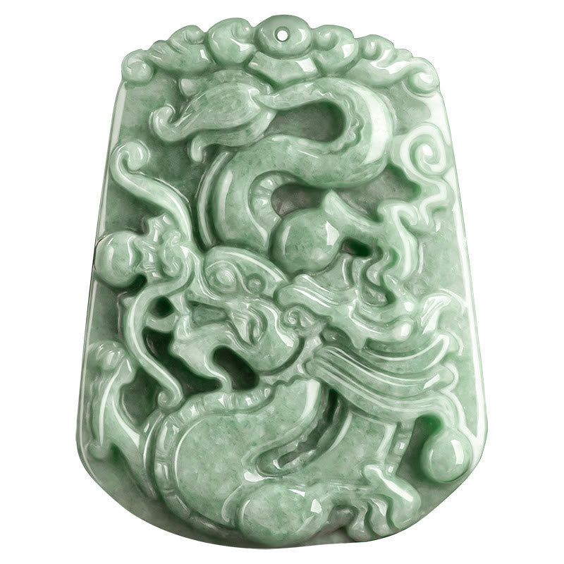Buddha Stones Year Of The Dragon Chinese Zodiac Dragon Soaring Jade Protection Bead Chain Necklace Pendant - image 9