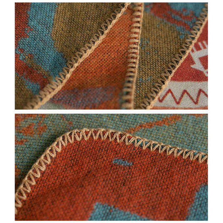 Buddha Stones Tibetan Orange Shawl Warm Cloak Scarf - image 15