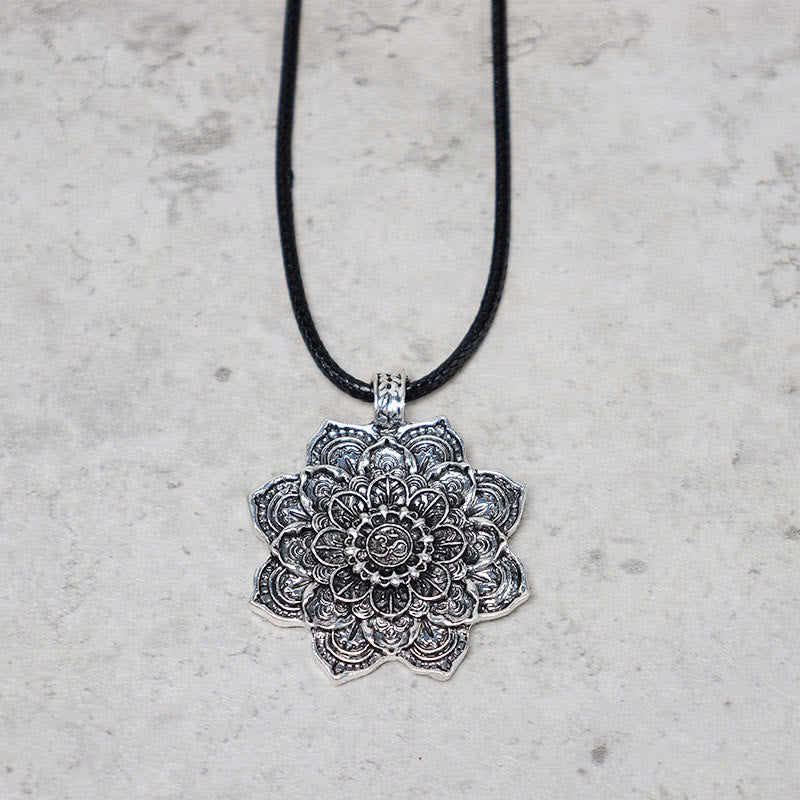 Buddha Stones Tibetan Lotus Blessing Necklace Pendant - image 3