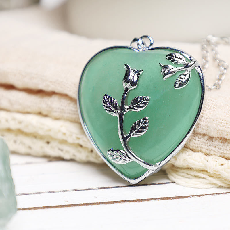 Buddha Stones Natural Healing Crystals Heart Pendant Necklaces - image 11