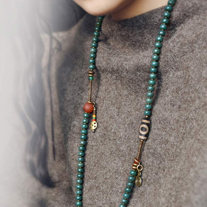 Buddha Stones 108 Mala Beads Bodhi Seed Dzi Bead Wisdom Bracelet - image 4