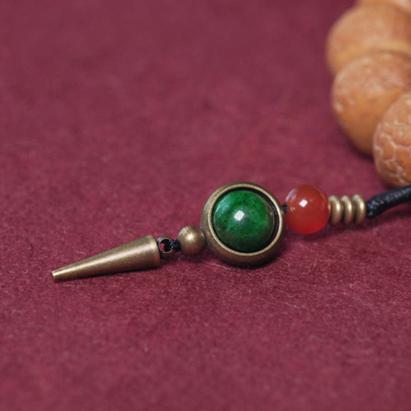 Buddha Stones Tibet Bodhi Seed Dzi Bead Peace Charm Wrist Mala Bracelet - image 3