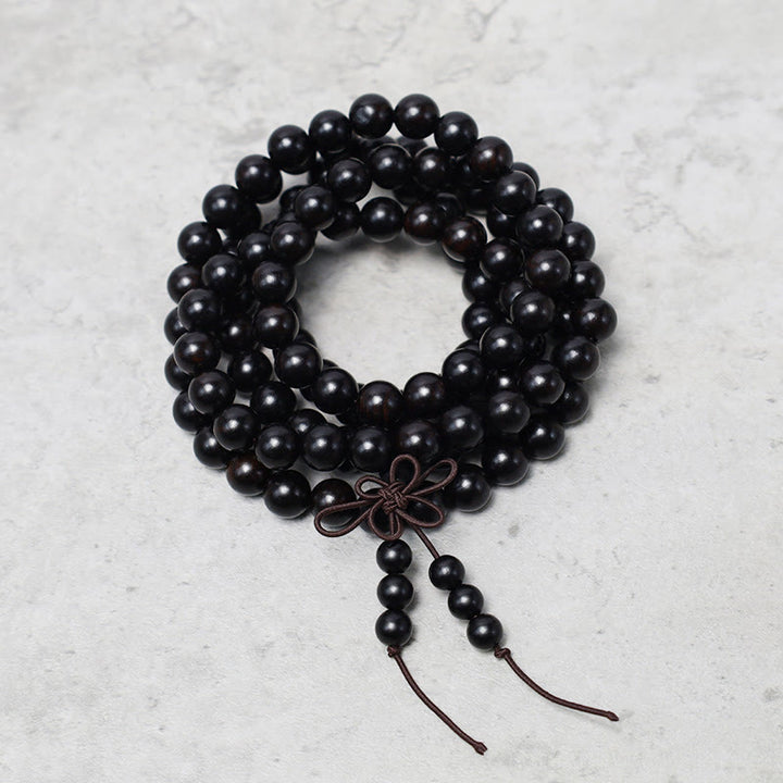Buddha Stones 108 Mala Beads Bracelet Prayer Meditation Sandalwood Elastic - image 9
