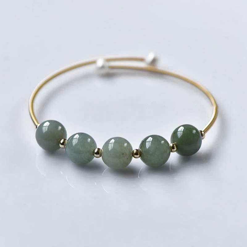 Buddha Stones Jade Abundance Luck Blessing Bracelet Bangle - image 5