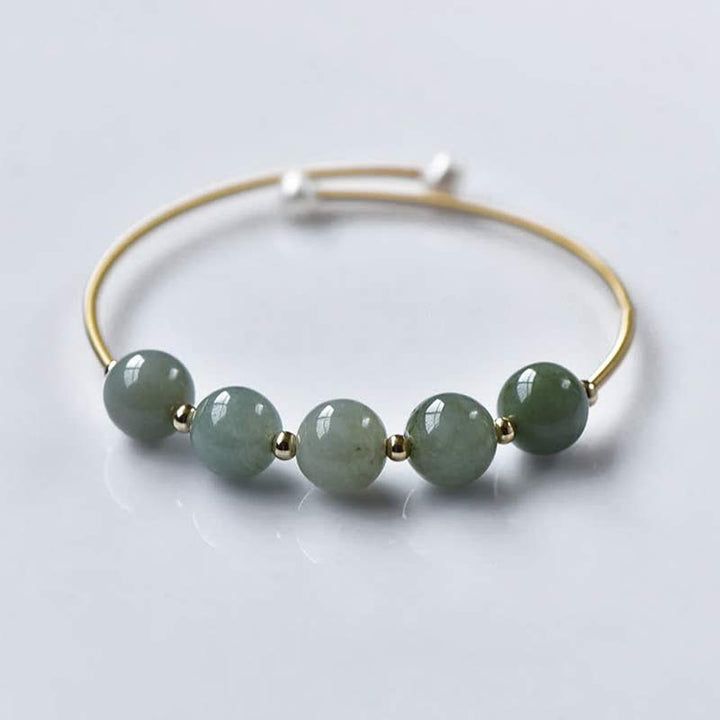 Buddha Stones Jade Abundance Luck Blessing Bracelet Bangle - image 5