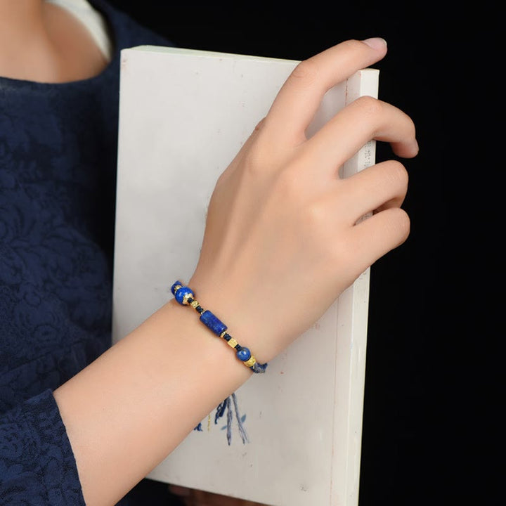 Buddha Stones Handmade Natural Lazurite Bead Positive Rope Bracelet - image 8