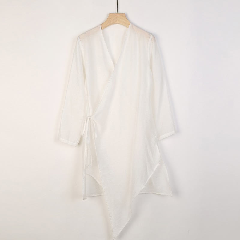 Buddha Stones Simple White Beige Pattern Meditation Spiritual Zen Practice Yoga Clothing Women's Clothes - image 5