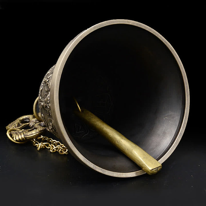 Tibetan Engraved Buddha Dragon Wind Chime Bell Copper Luck Wall Hanging Decoration - image 7