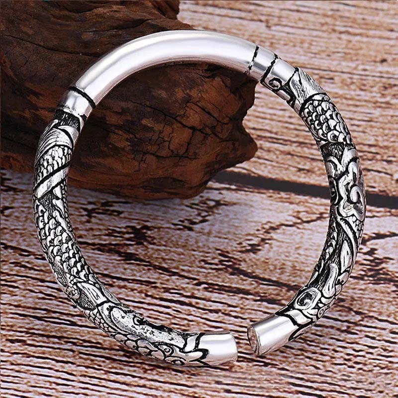 Buddha Stones Dragon Auspicious Clouds Luck Protection Bracelet Adjustable Bangle - image 3