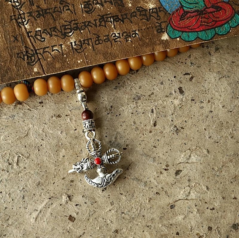 Buddha Stones Tibet 108 Mala Beads Bodhi Seed Bagua Vajra Wealth Bracelet - image 13