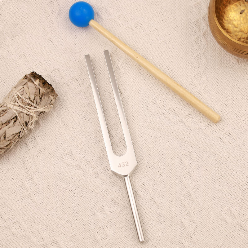 Buddha Stones Tuning Fork 432HZ Aluminum Alloy with Hammer for Mind and Spirit Healing - image 1