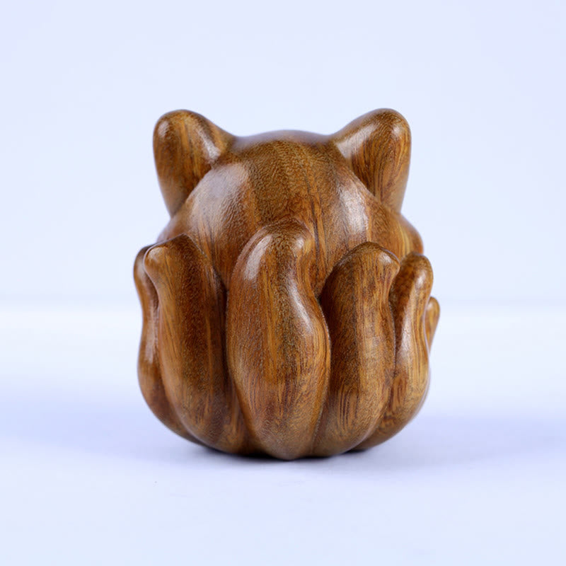 Buddha Stones Mini Nine Tailed Fox Ivory Fruit Sandalwood Green Sandalwood Blessing Decoration - image 20