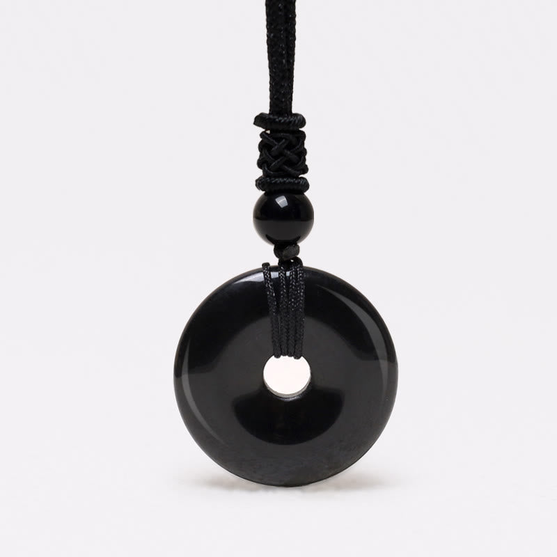 Buddha Stones Lucky Coin Pendant Healing Crystal Gemstone Necklace - Black Onyx - image 13