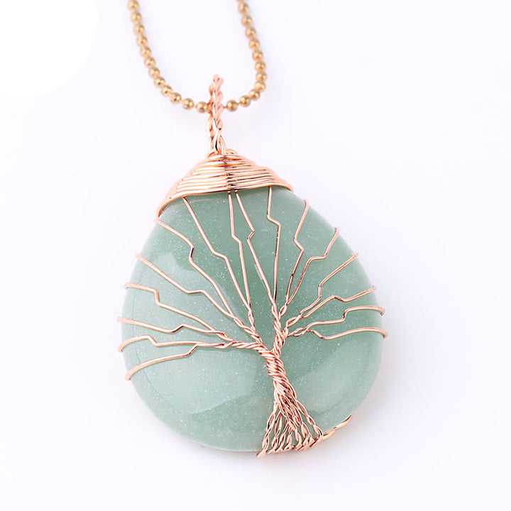 Buddha Stones Natural Quartz Crystal Tree Of Life Healing Energy Necklace Pendant - image 7