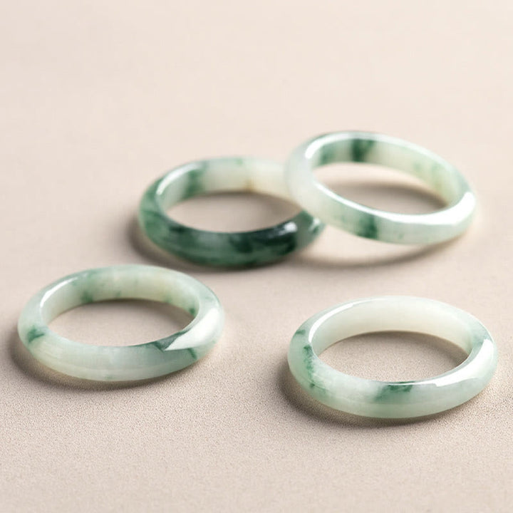 Buddha Stones Natural Green Jade Luck Abundance Ring - image 4