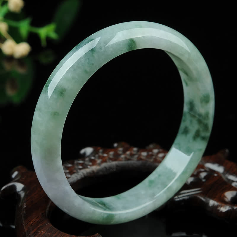 Buddha Stones Jade Luck Blessing Prosperity Bracelet Bangle - 60-61mm - image 0