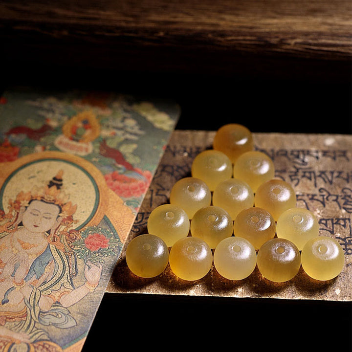 Buddha Stones Handmade Tibetan Sheep Horn Om Mani Padme Hum Auspiciousness Bracelet - image 7